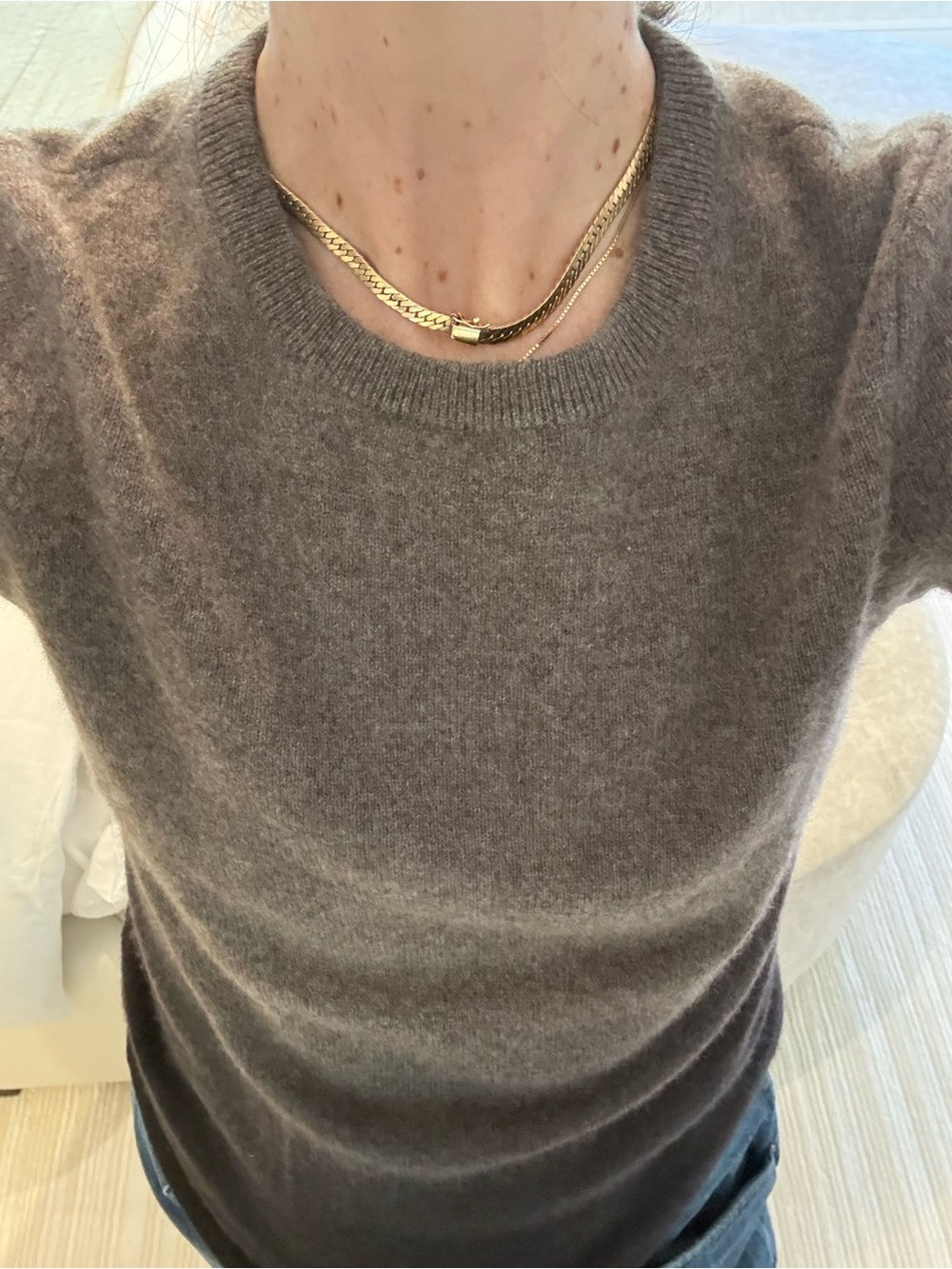 Bloomingdale's Women's Crewneck Sweater in Taupe Brown